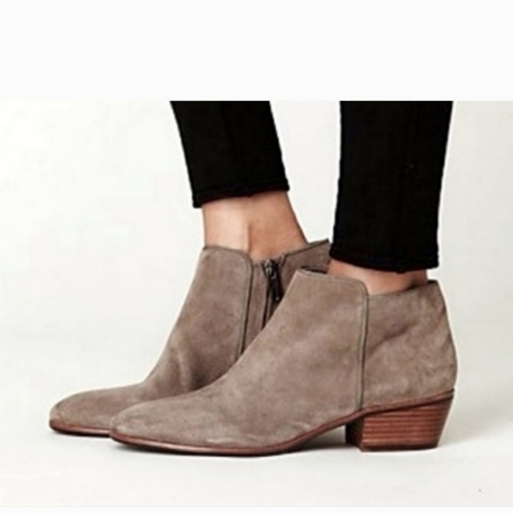 CIRCUS BY SAM EDELMAN TAUPE SUEDE ANKLE BOOTIES SIZE 7
